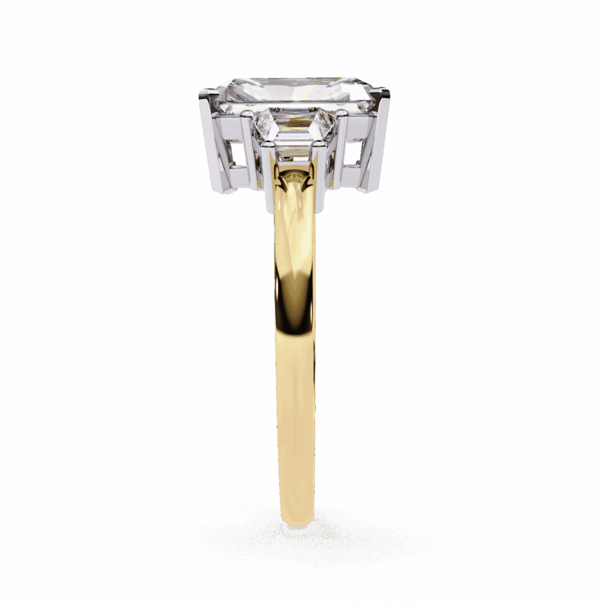 5.25 Carat Emerald Cut in Three Stone Solitaire Setting  Image 6