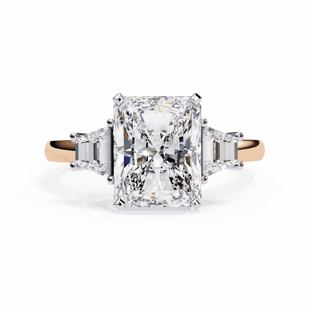 5.25 Carat Emerald Cut in Three Stone Solitaire Setting  Image 9