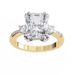 4 Carat Radiant Cut Solitaire in Three Stone Setting - Image 8