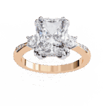 4 Carat Radiant Cut Solitaire in Three Stone Setting - Image 12