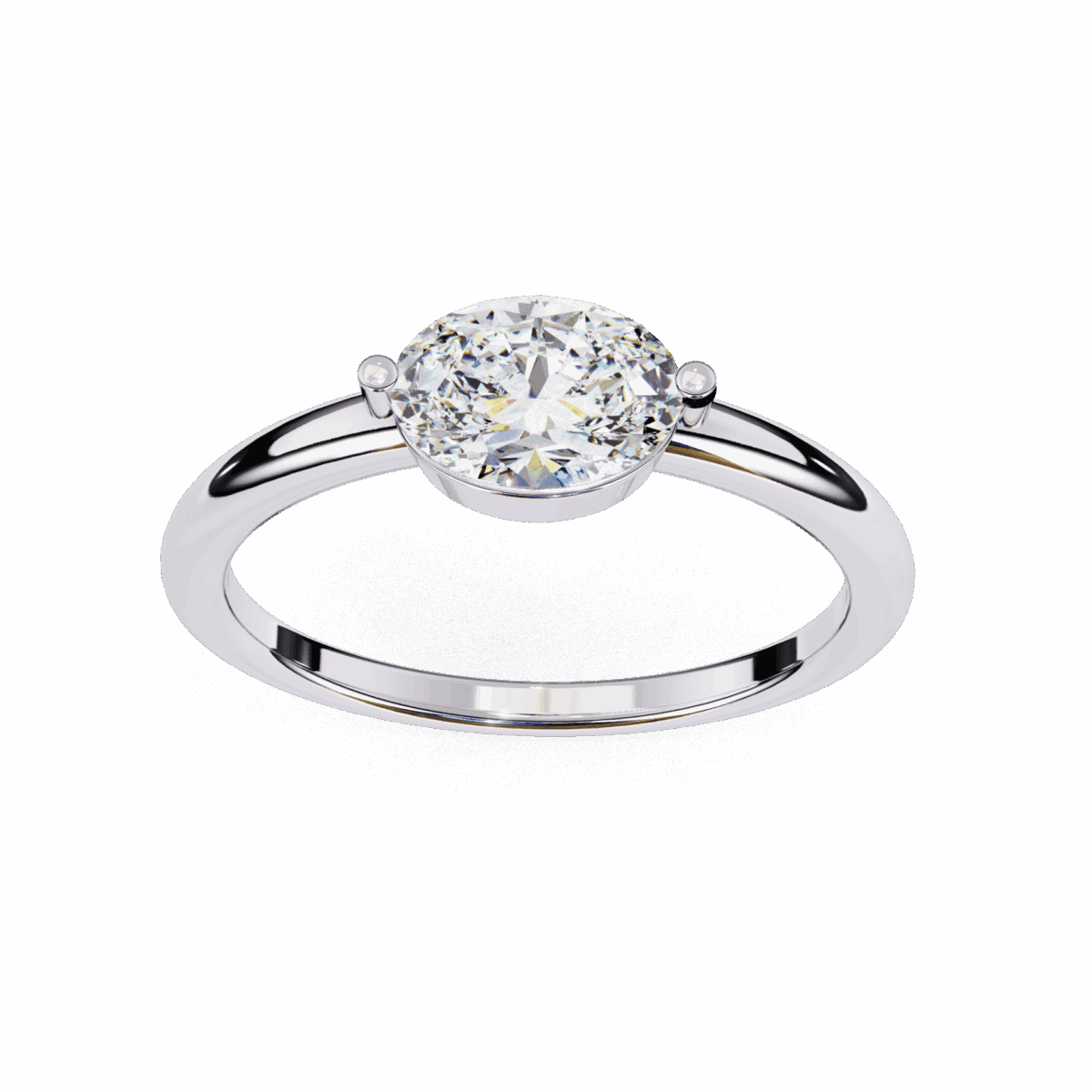 0.75 Carat Oval Cut Classic Solitaire Band  Image 4