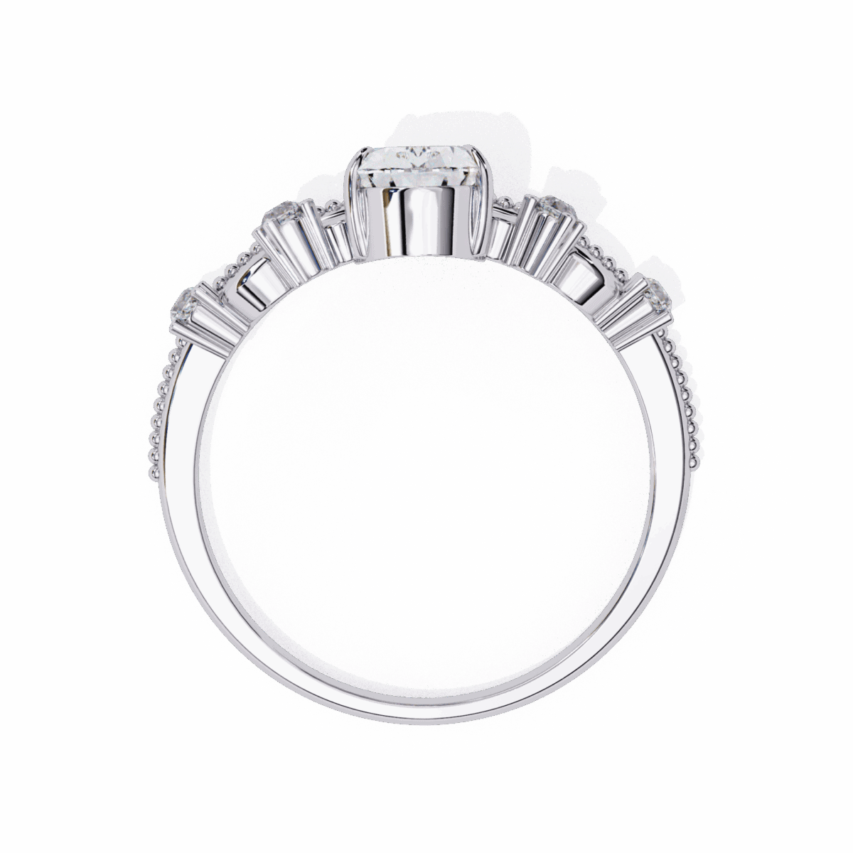 1 Carat Pear Cut Signature Wear Ring  Image 3