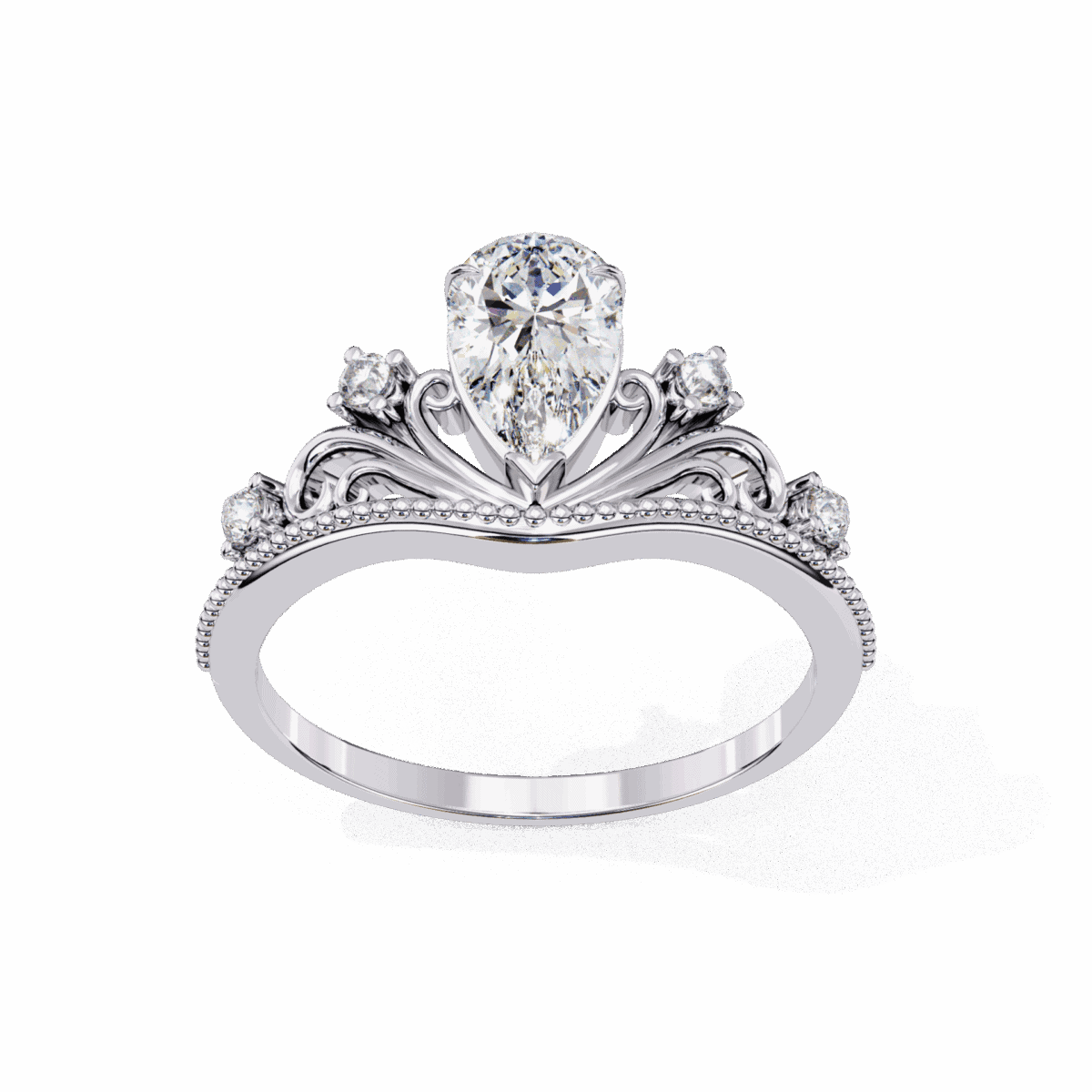 1 Carat Pear Cut Signature Wear Ring  Image 4