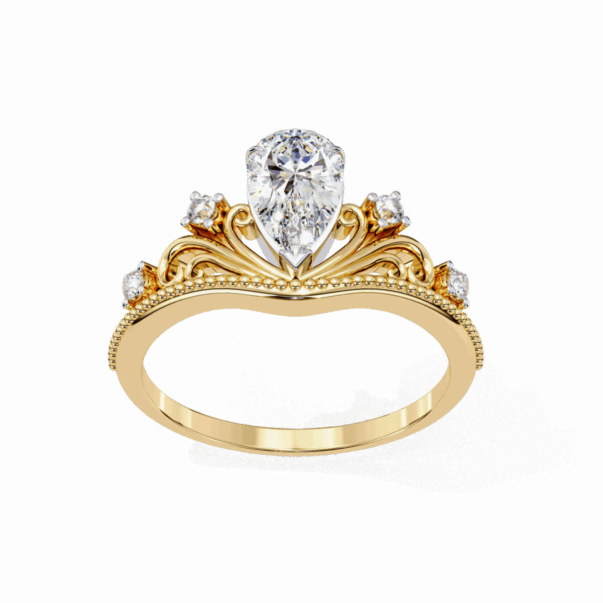 1 Carat Pear Cut Signature Wear Ring  Image 8