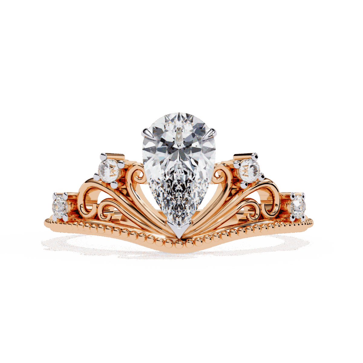 1 Carat Pear Cut Signature Wear Ring  Image 9