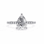 1.5 Carat Pear Cut Solitaire in Hidden Halo