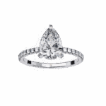 1.5 Carat Pear Cut Solitaire in Hidden Halo - Image 4