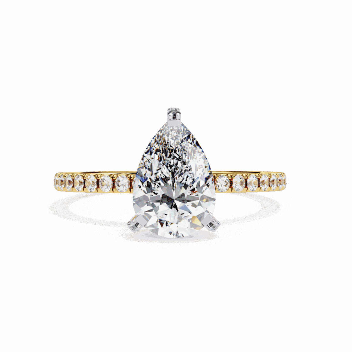 1.5 Carat Pear Cut Solitaire in Hidden Halo  Image 5