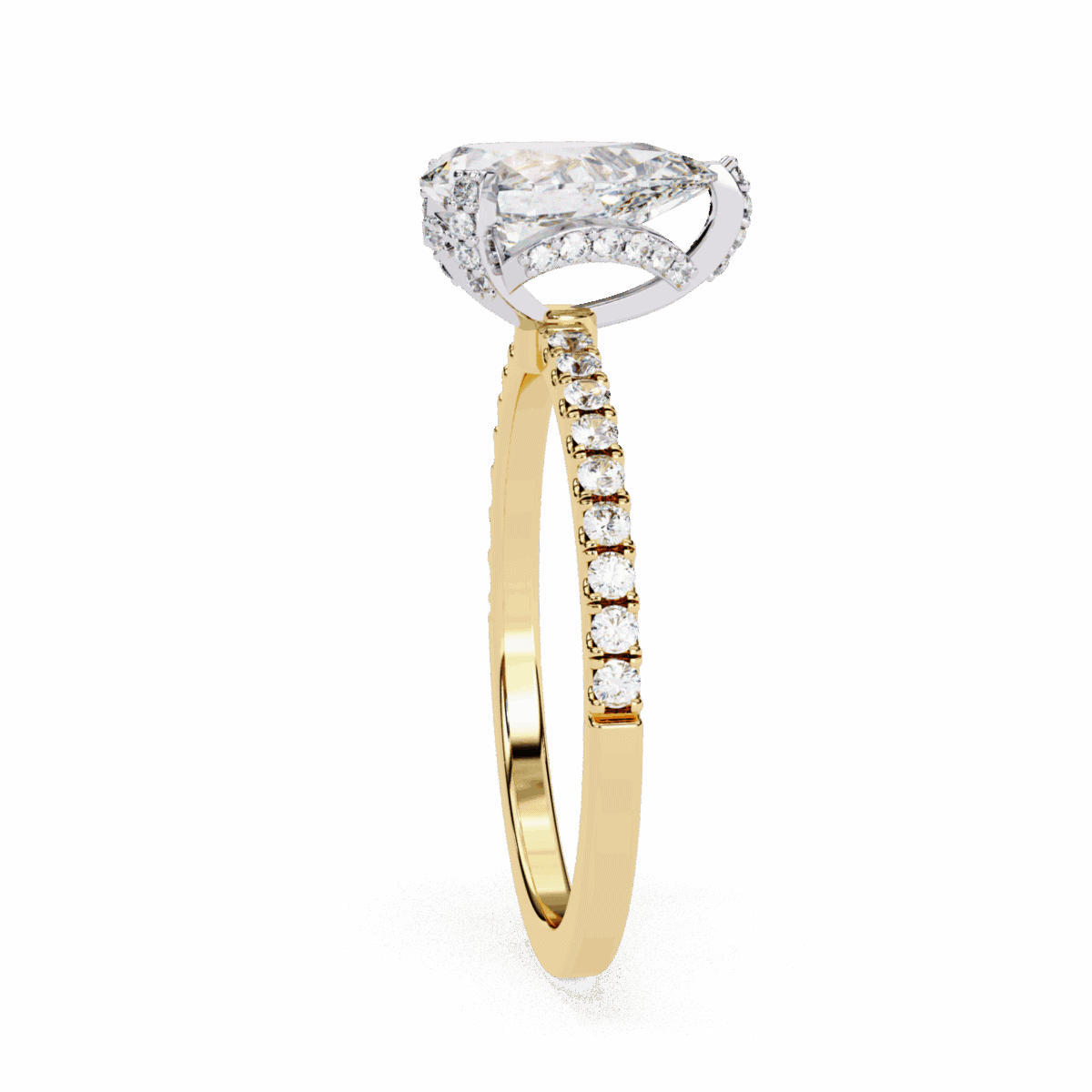 1.5 Carat Pear Cut Solitaire in Hidden Halo  Image 6