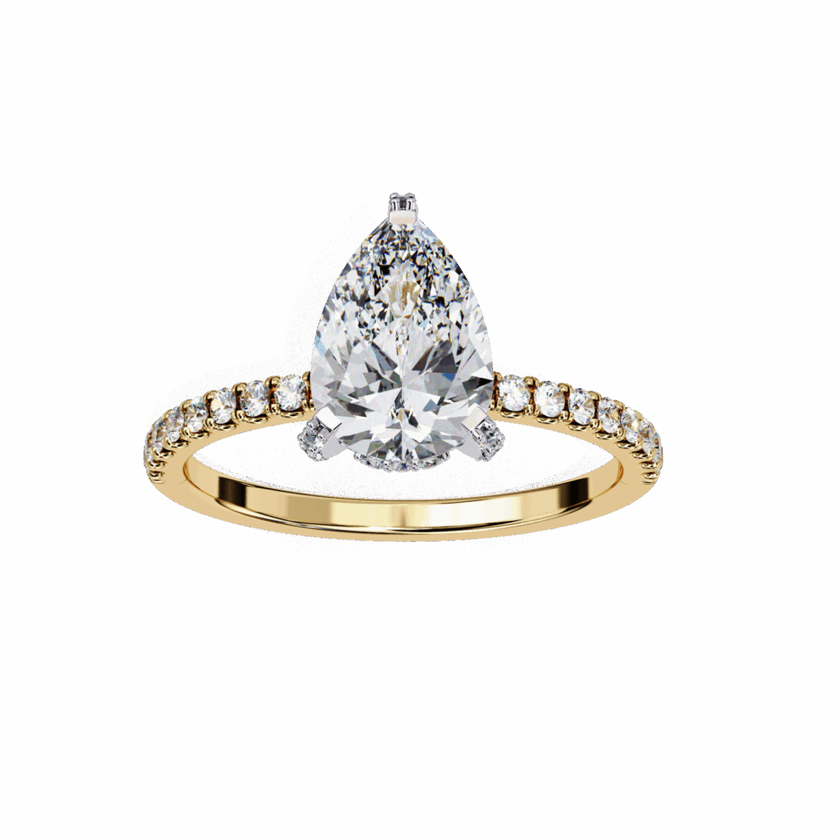 1.5 Carat Pear Cut Solitaire in Hidden Halo  Image 8