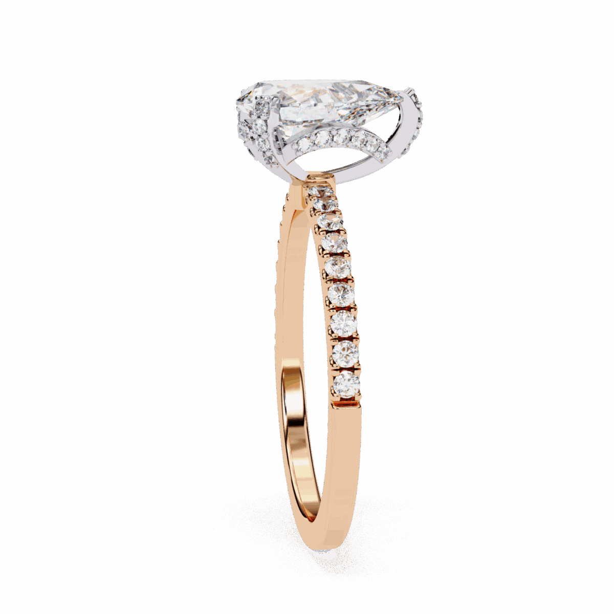 1.5 Carat Pear Cut Solitaire in Hidden Halo  Image 10