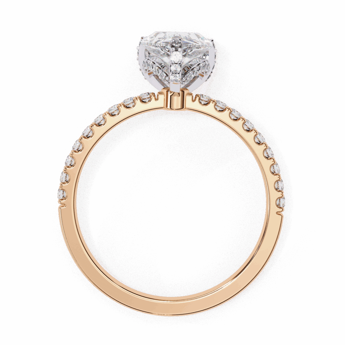 1.5 Carat Pear Cut Solitaire in Hidden Halo  Image 11