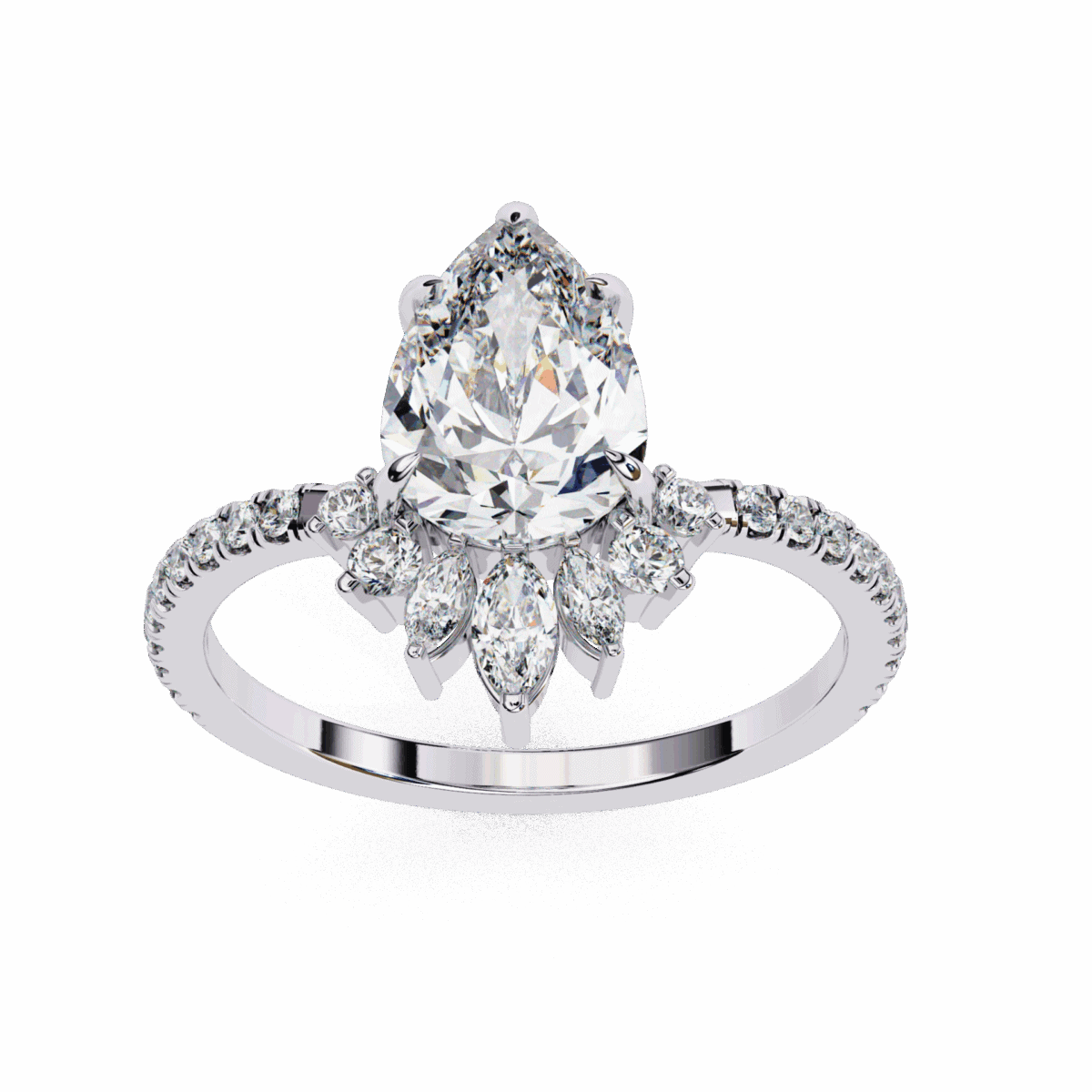 2 Carat Pear Cut Modern Essential Ring  Image 4