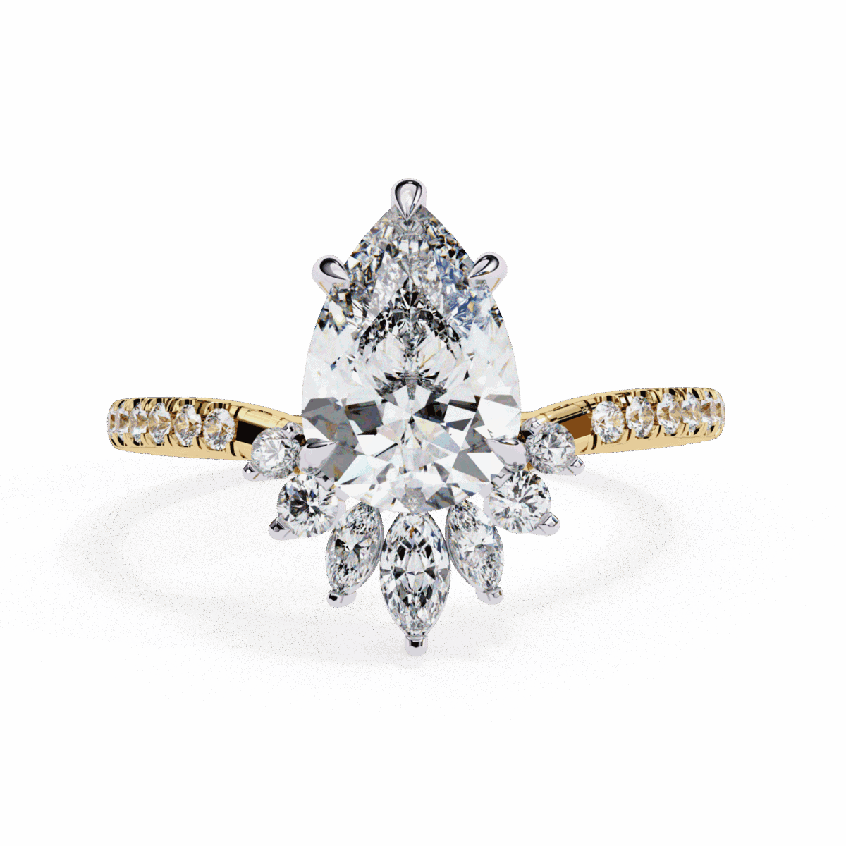 2 Carat Pear Cut Modern Essential Ring  Image 5