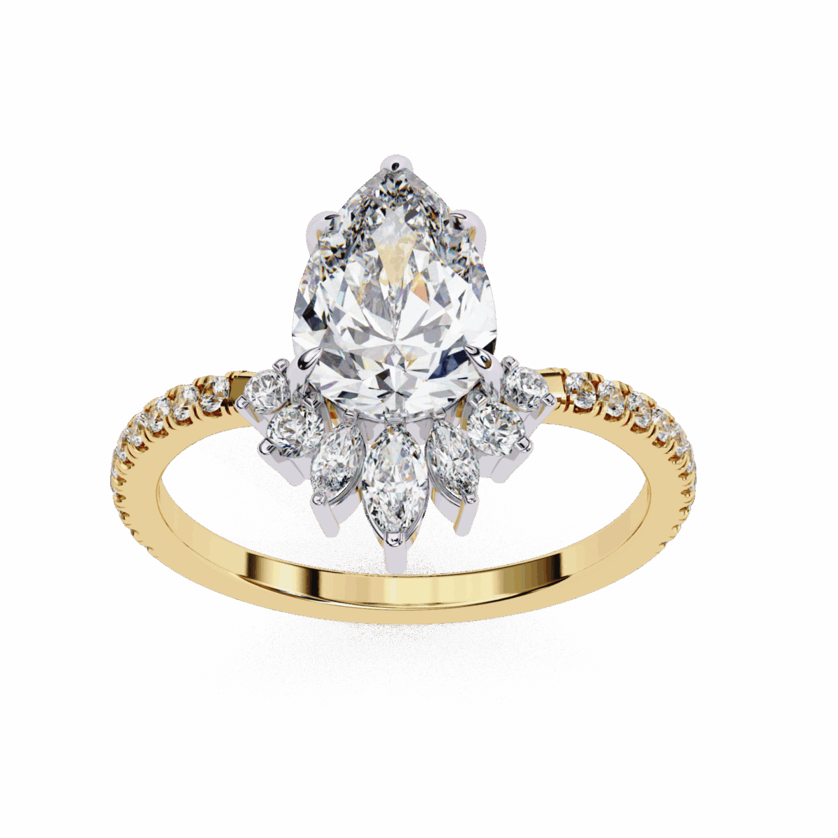 2 Carat Pear Cut Modern Essential Ring  Image 8