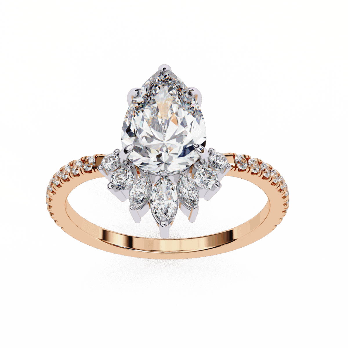 2 Carat Pear Cut Modern Essential Ring  Image 12