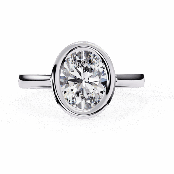 2.5 Carat Oval Cut Minimalist Solitaire Engagement Ring