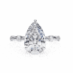 3.5 Carat Pear Cut Solitaire with Side Stone