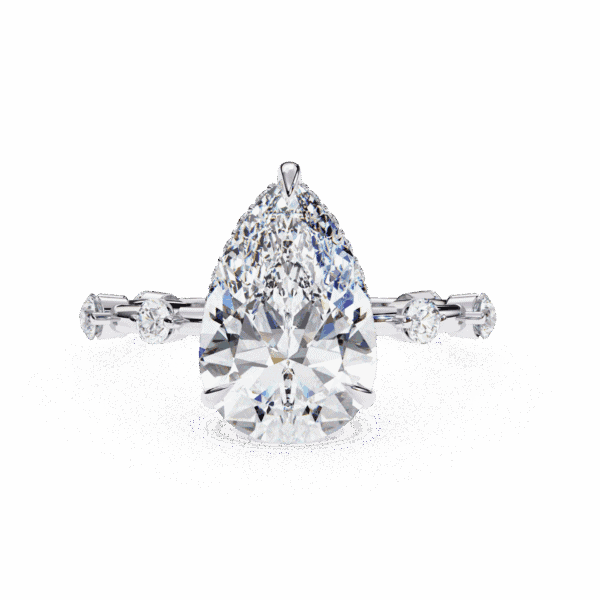 3.5 Carat Pear Cut Solitaire with Side Stone