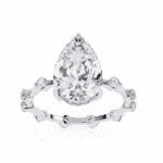 3.5 Carat Pear Cut Solitaire with Side Stone - Image 4