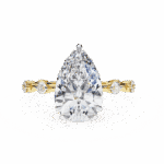 3.5 Carat Pear Cut Solitaire with Side Stone - Image 5
