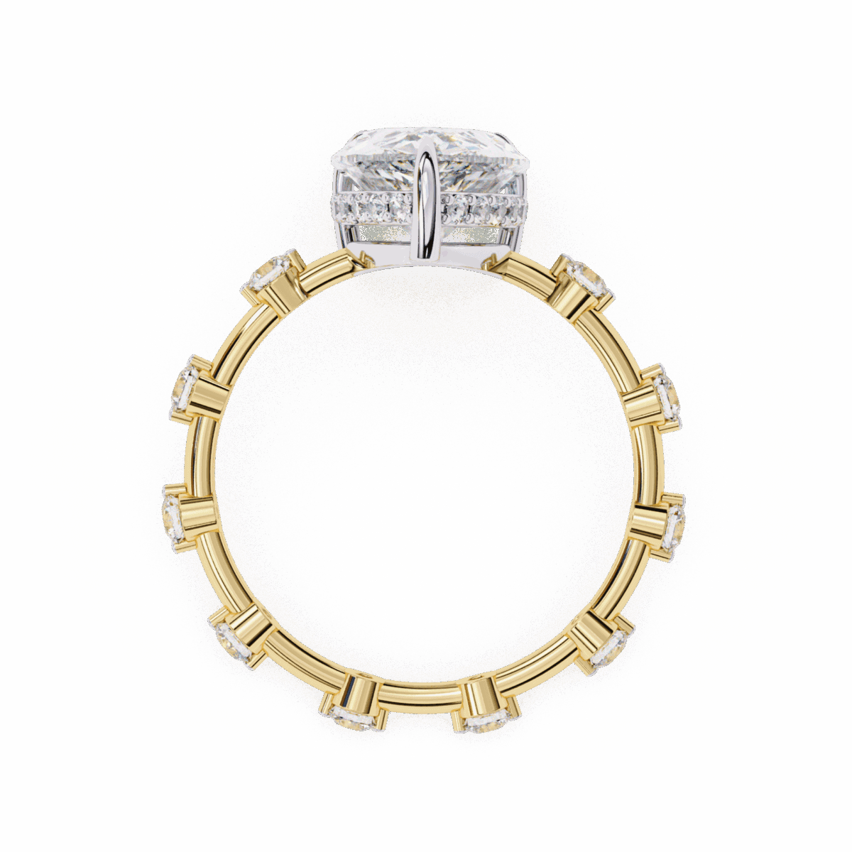 3.5 Carat Pear Cut Solitaire with Side Stone  Image 7