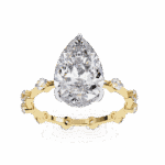 3.5 Carat Pear Cut Solitaire with Side Stone - Image 8