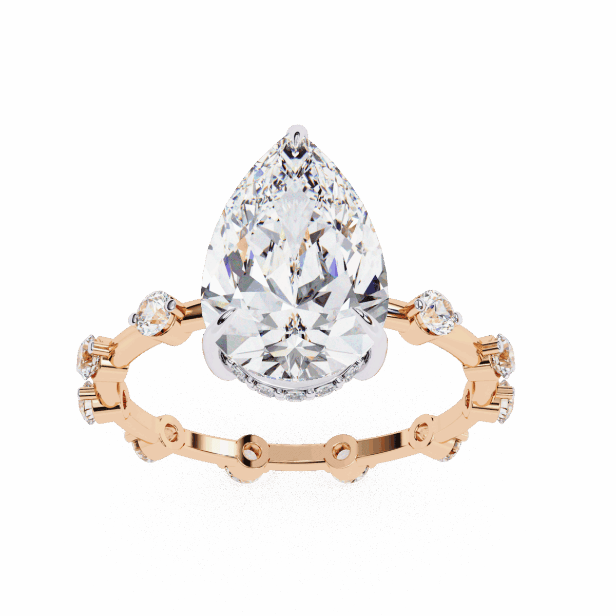 3.5 Carat Pear Cut Solitaire with Side Stone  Image 12