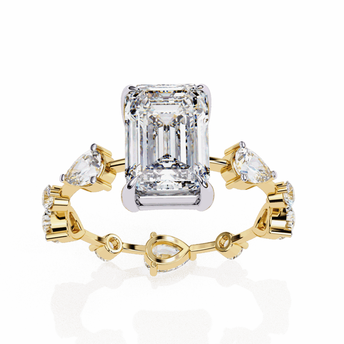 3.75 Carat Radiant Cut Minimal Statement Ring  Image 10