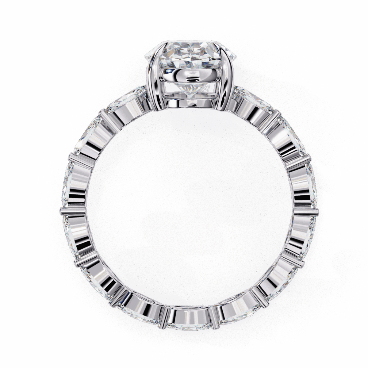 3.25 Carat Oval Cut Infinity Solitaire Ring  Image 3