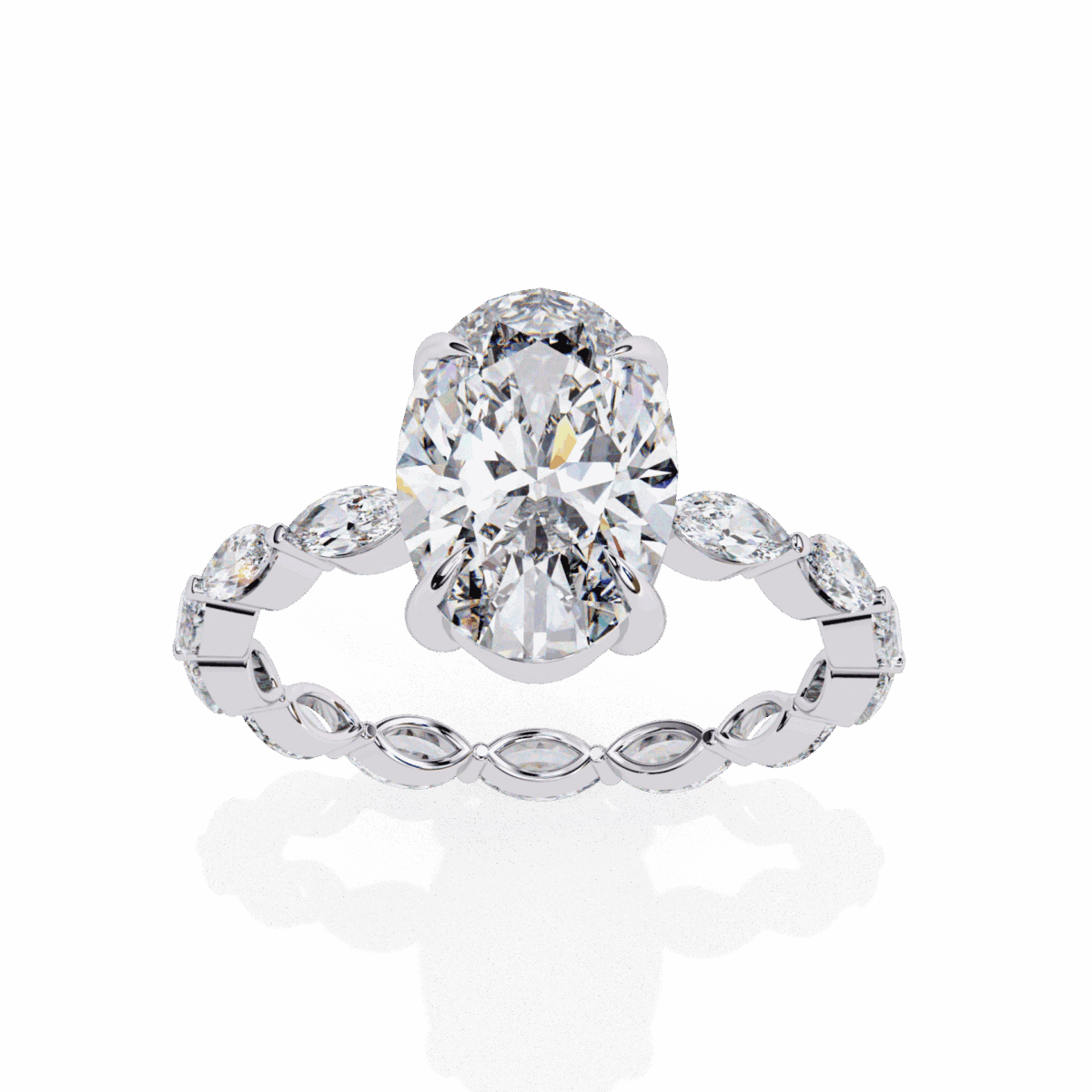3.25 Carat Oval Cut Infinity Solitaire Ring  Image 4