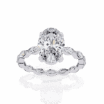 3.25 Carat Oval Cut Infinity Solitaire Ring - Image 4