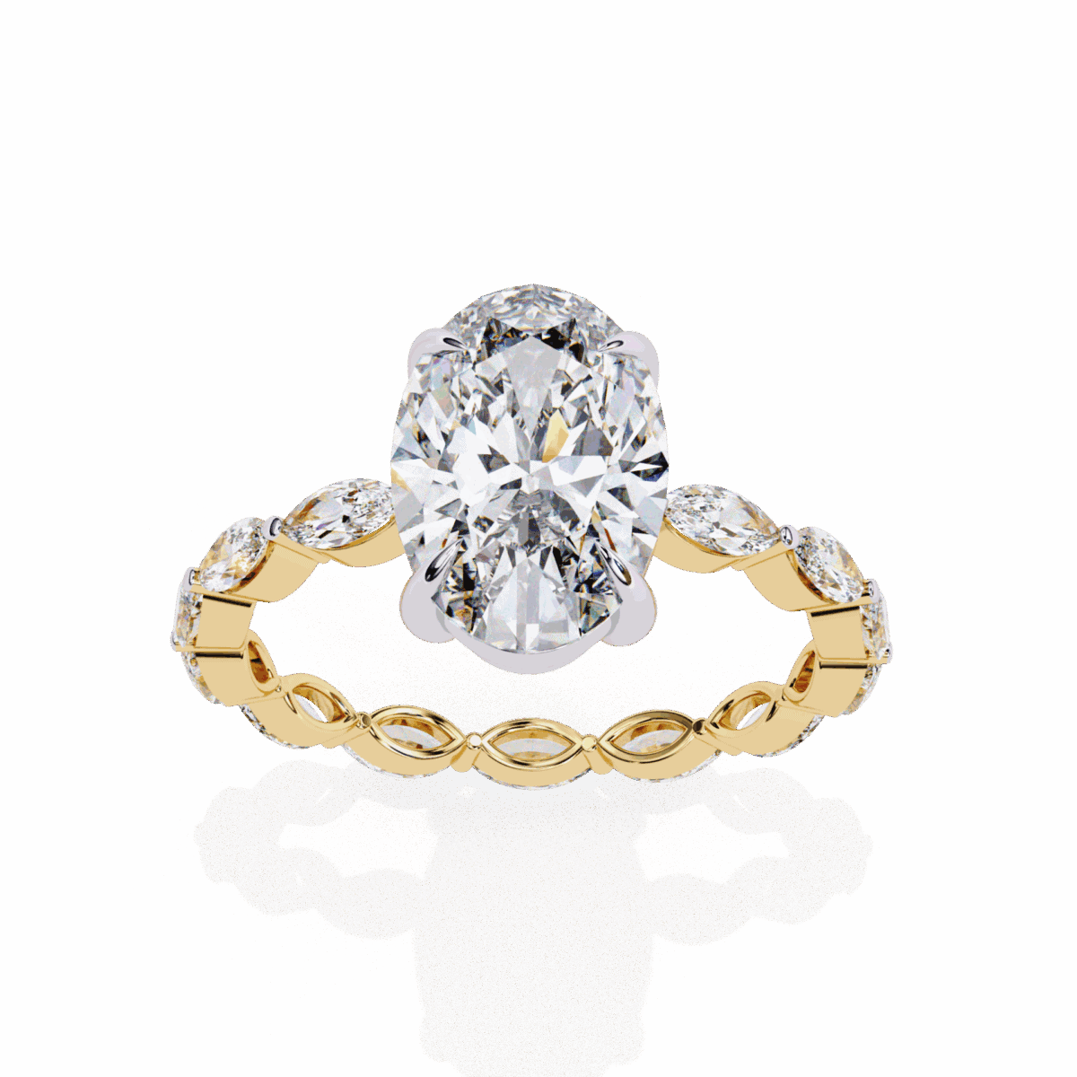 3.25 Carat Oval Cut Infinity Solitaire Ring  Image 8