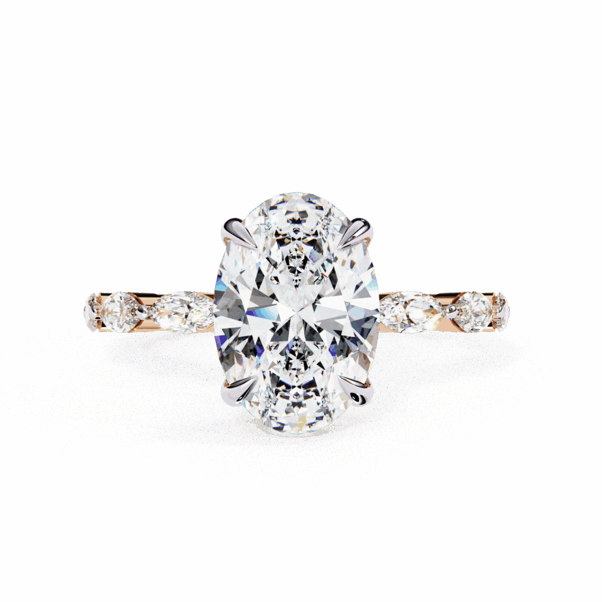 3.25 Carat Oval Cut Infinity Solitaire Ring  Image 9