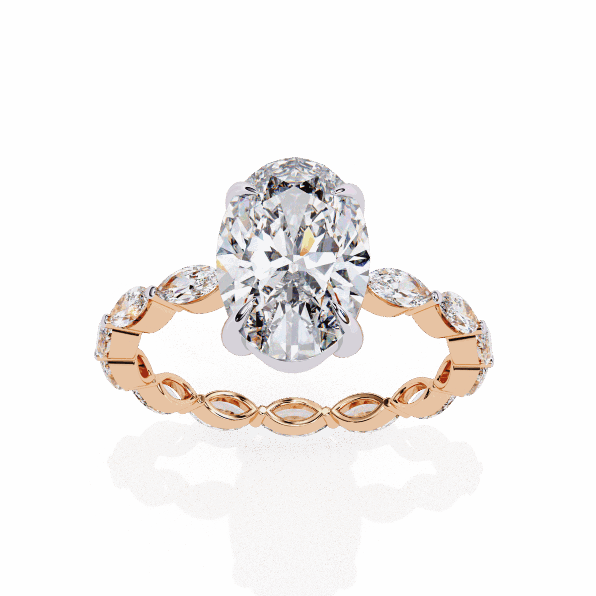 3.25 Carat Oval Cut Infinity Solitaire Ring  Image 12