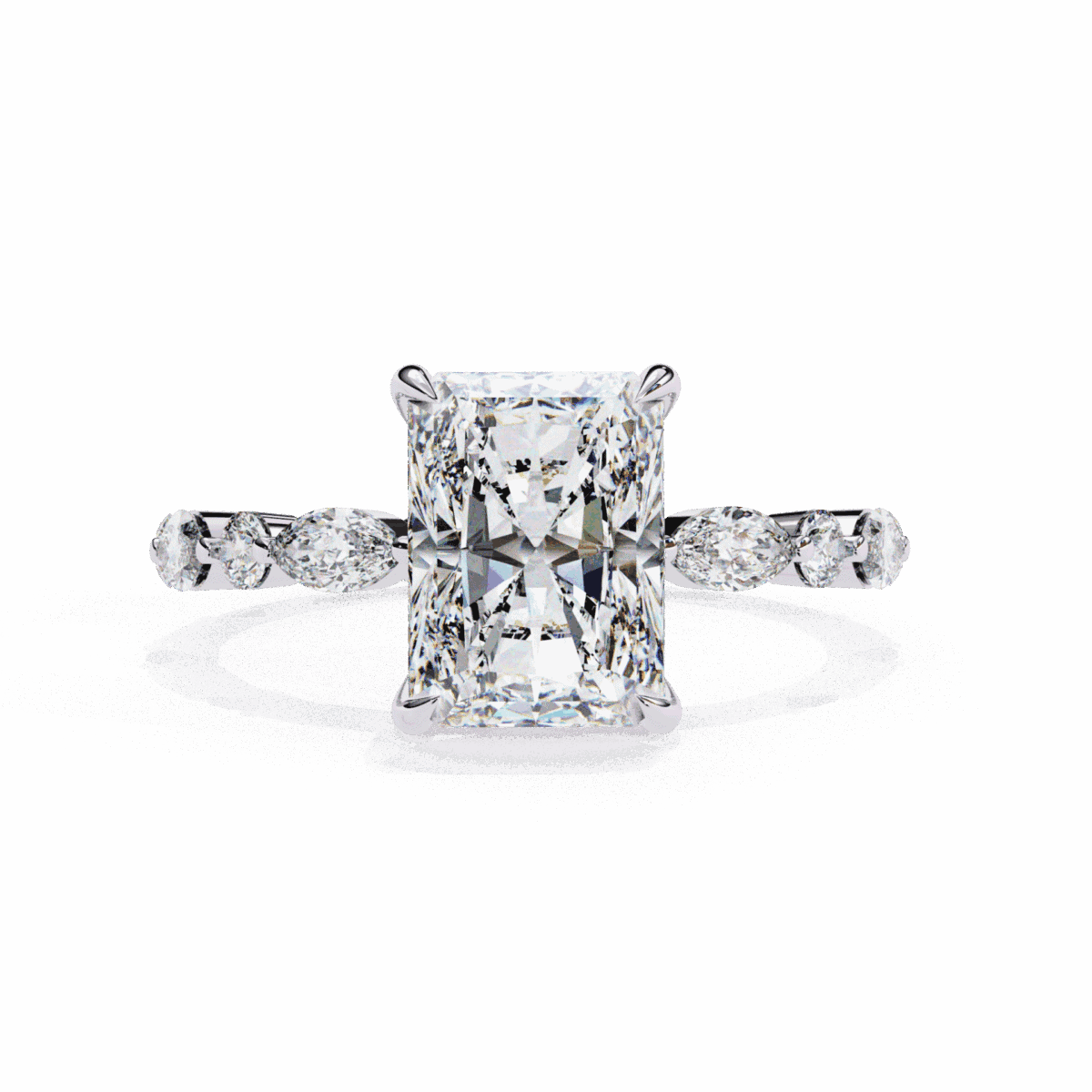 3.75 Carat Radiant Cut Infinity Solitaire Ring  Image 1