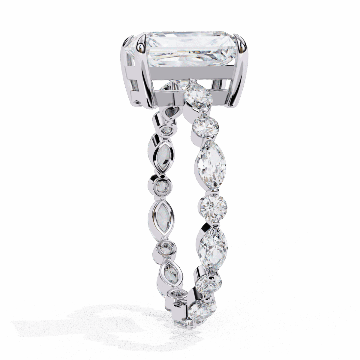 3.75 Carat Radiant Cut Infinity Solitaire Ring  Image 2