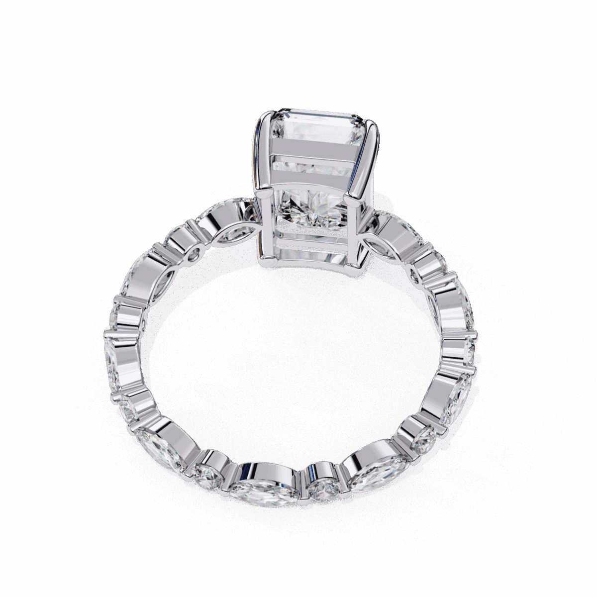 3.75 Carat Radiant Cut Infinity Solitaire Ring  Image 4