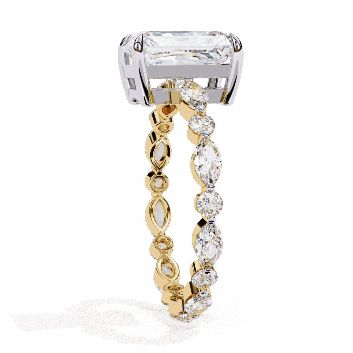 3.75 Carat Radiant Cut Infinity Solitaire Ring  Image 6