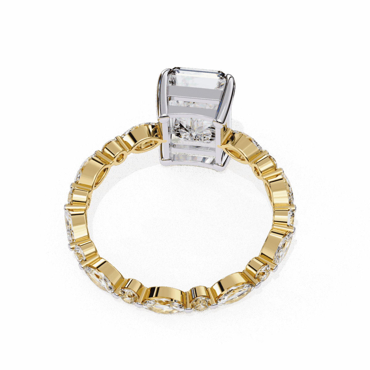 3.75 Carat Radiant Cut Infinity Solitaire Ring  Image 8