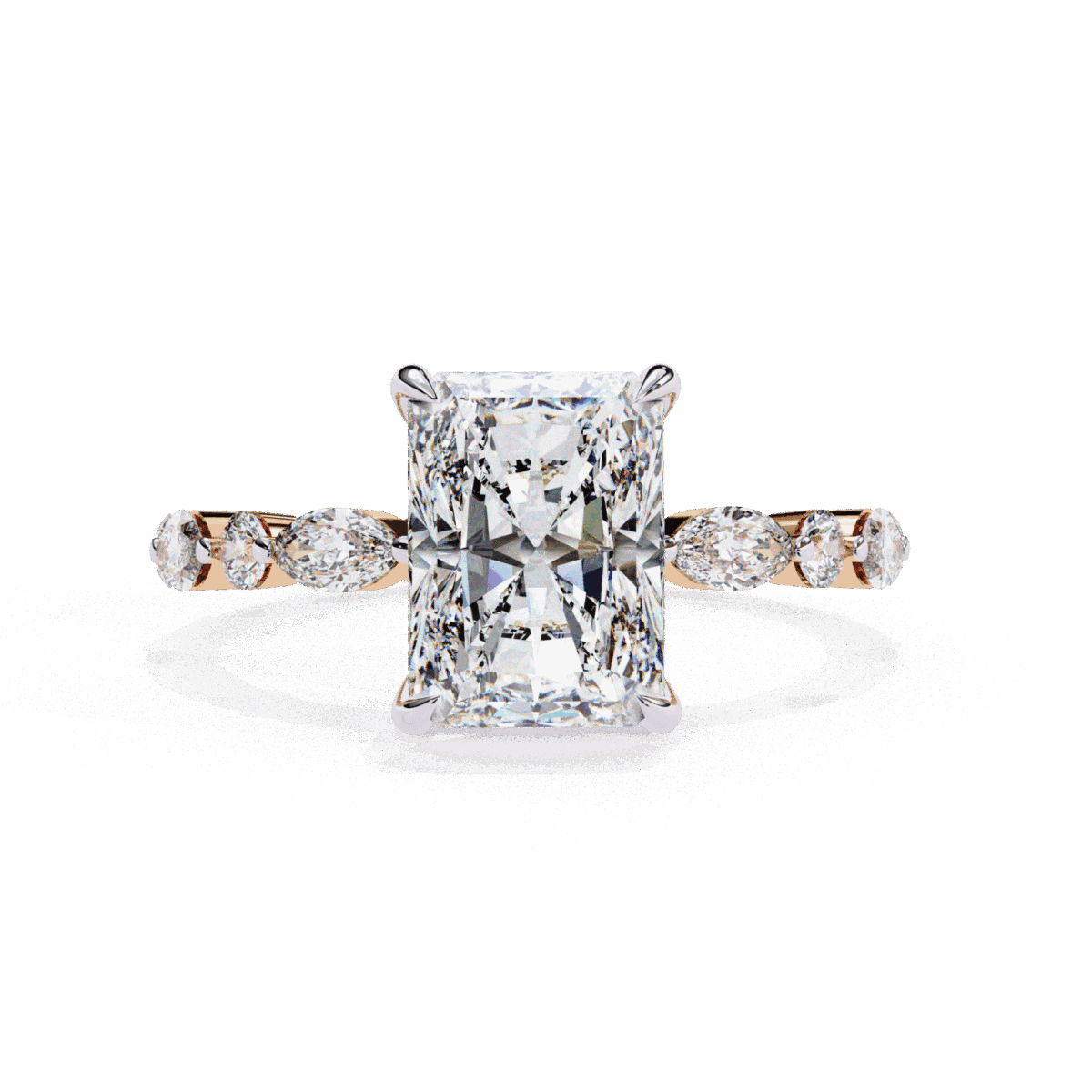 3.75 Carat Radiant Cut Infinity Solitaire Ring  Image 9