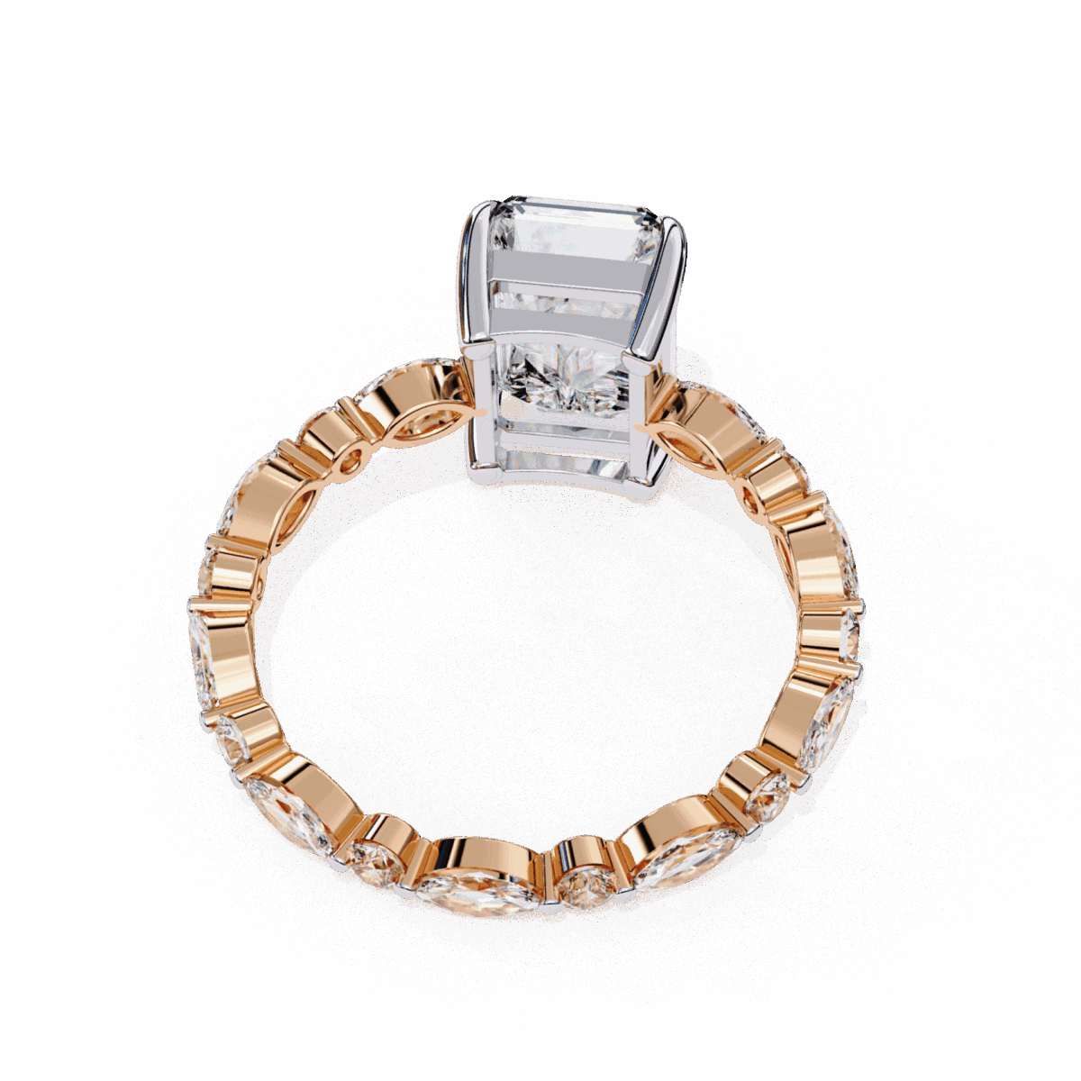 3.75 Carat Radiant Cut Infinity Solitaire Ring  Image 12