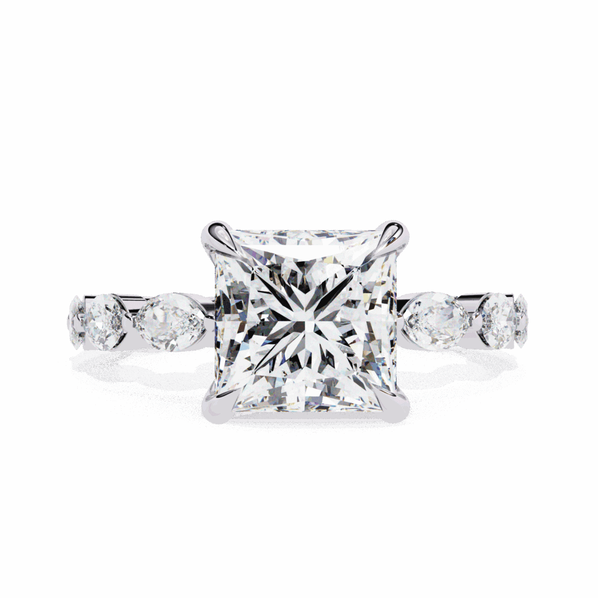 3.5 Carat Princess Cut Infinity Solitaire Ring  Image 1