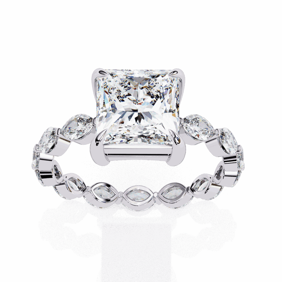 3.5 Carat Princess Cut Infinity Solitaire Ring  Image 4
