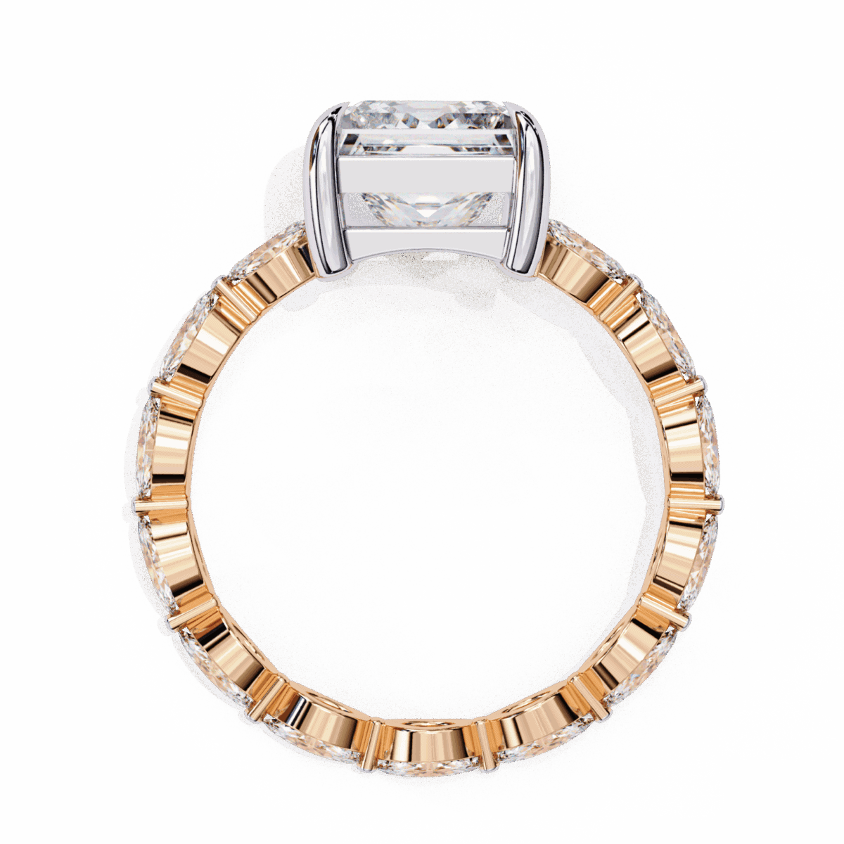 3.5 Carat Princess Cut Infinity Solitaire Ring  Image 11