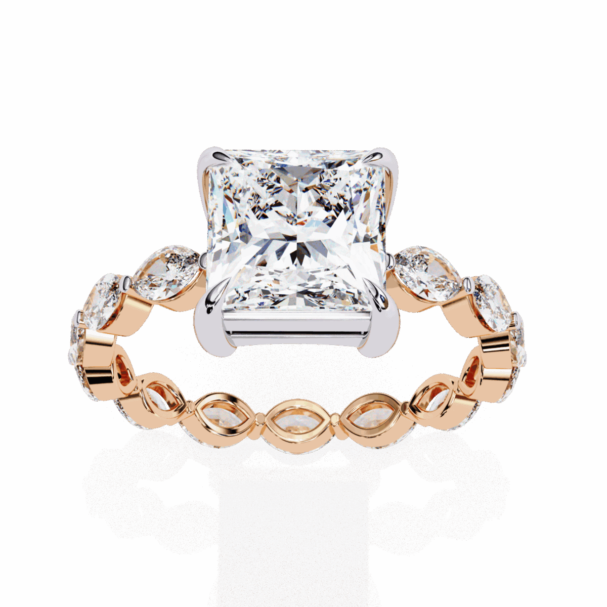 3.5 Carat Princess Cut Infinity Solitaire Ring  Image 12