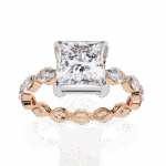 3.5 Carat Princess Cut Infinity Solitaire Ring - Image 12