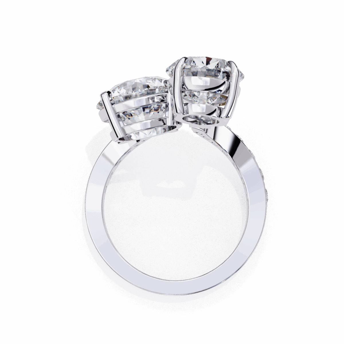 6.5 Carat Pear and Round Cut Toi Et Moi Solitaire  Image 3