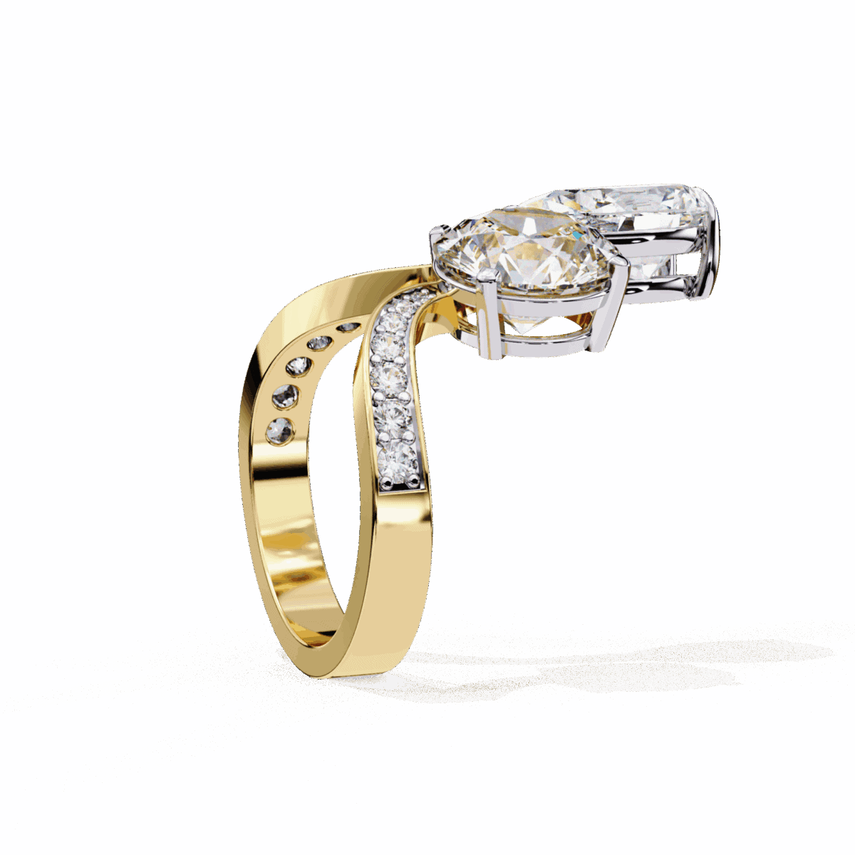 6.5 Carat Pear and Round Cut Toi Et Moi Solitaire  Image 7