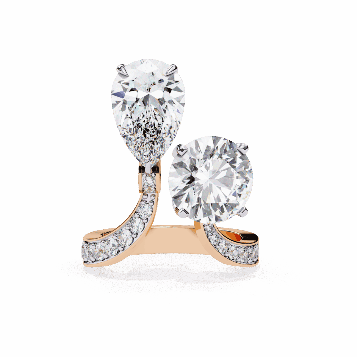 6.5 Carat Pear and Round Cut Toi Et Moi Solitaire  Image 11